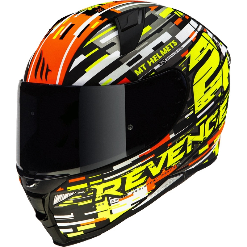 Integrální přilba na motorku MT Revenge 2 Baye oranžovo-fluo žlutá