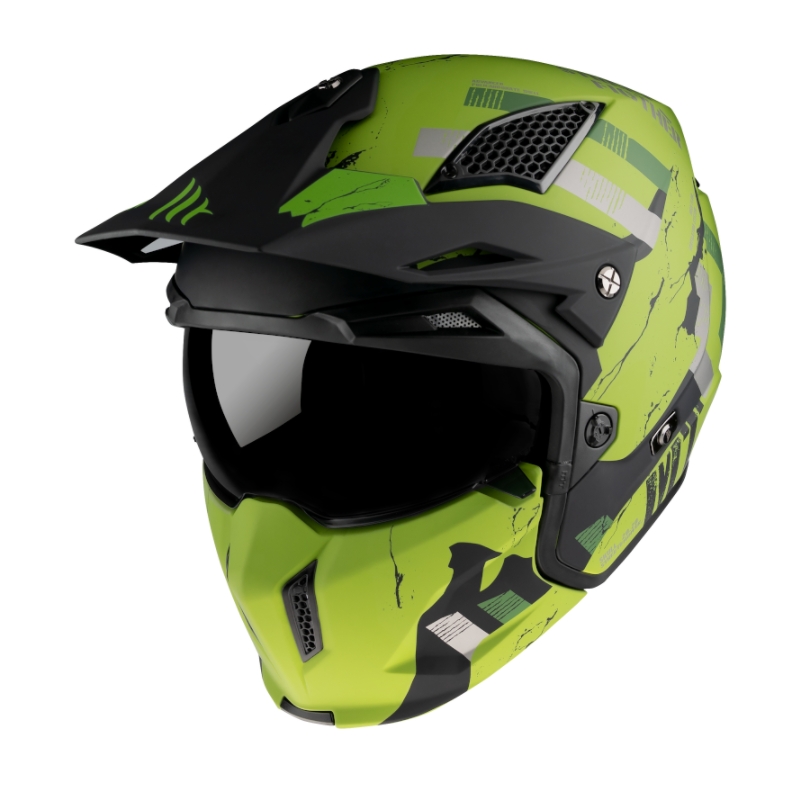 Přilba na motorku MT Streetfighter Skull 2020 zeleno-černá