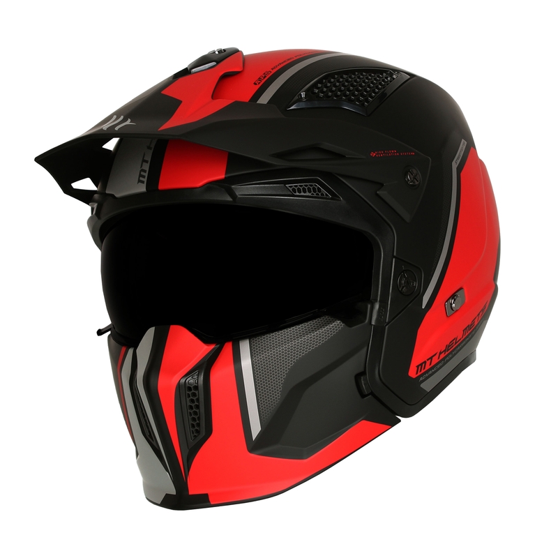 Otevřená přilba s maskou MT Streetfighter SV TWIN 0.5 C5 černo-červená výprodej