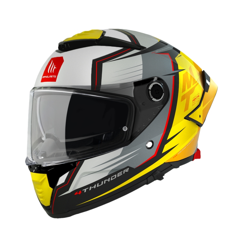 Integrální přilba na motorku MT Thunder 4 SV Pental B3 šedo-žlutá