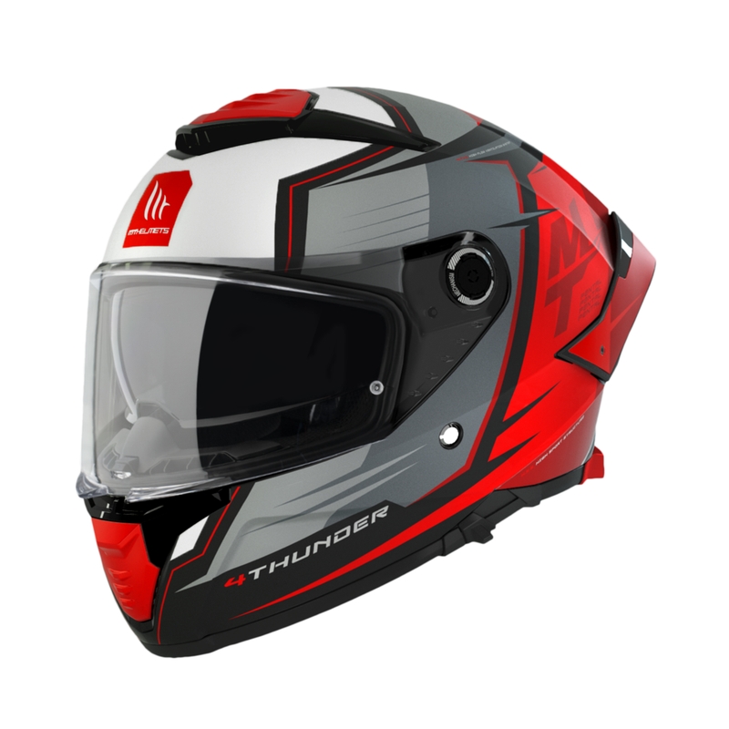 Integrální přilba na motorku MT Thunder 4 SV Pental B5 šedo-červená výprodej