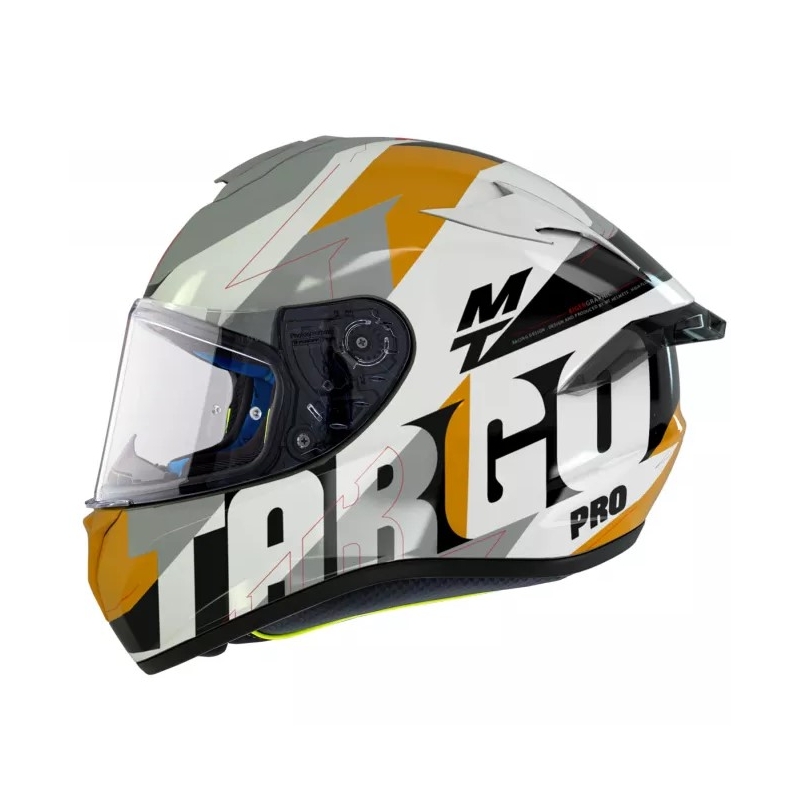 Integrální přilba na motorku MT Targo Pro Biger bílo-šedo-oranžová