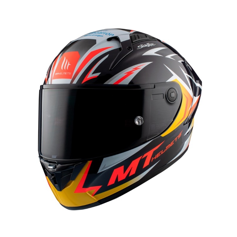 Integrální přilba na motorku MT FF103PLUSC KRE+ Carbon Acosta A37 černo-bílo-oranžová lesklá