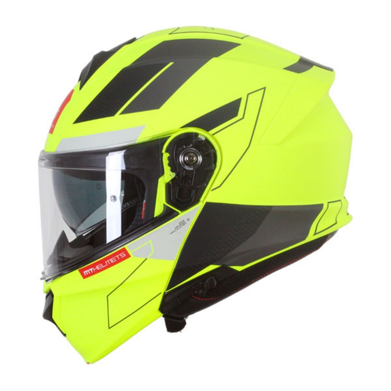 Vyklápěcí přilba na motorku MT Genesis SV Talo C3 fluo žluto-šedá matná