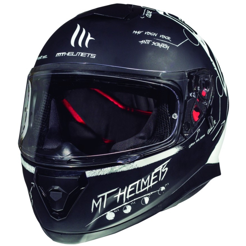 Integrální přilba na motorku MT Thunder 3 SV Board černá matná-bílá