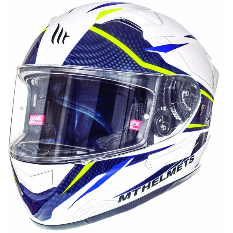 Integrální přilba na motorku MT Kre Intrepid SV bílá-fluo žlutá