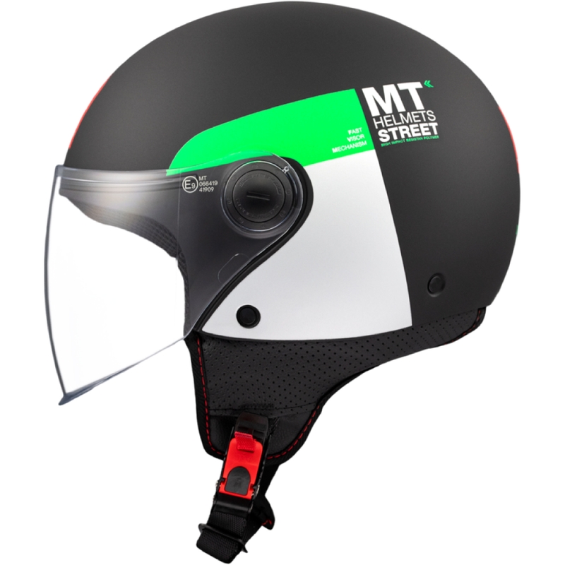 Otevřená helma na motorku MT STREET INBOARD D6 matná černo-zelená