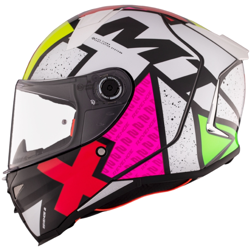 Integrální helma na motorku MT REVENGE 2 S Light CO lesklá bílo-růžovo-žlutá