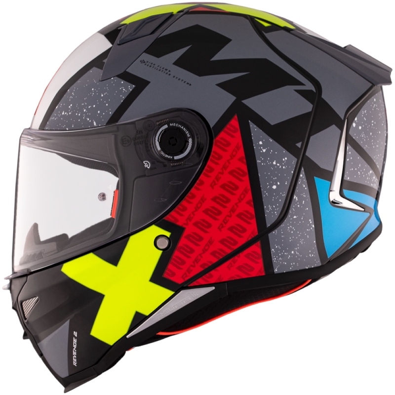 Integrální helma na motorku MT REVENGE 2 S Light CO lesklá černo-červeno-žlutá
