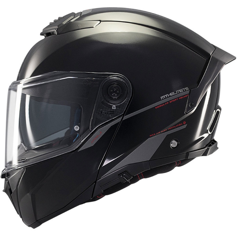 Vyklápěcí helma na motorku MT ATOM 2 SV SOLID A1 lesklá černá