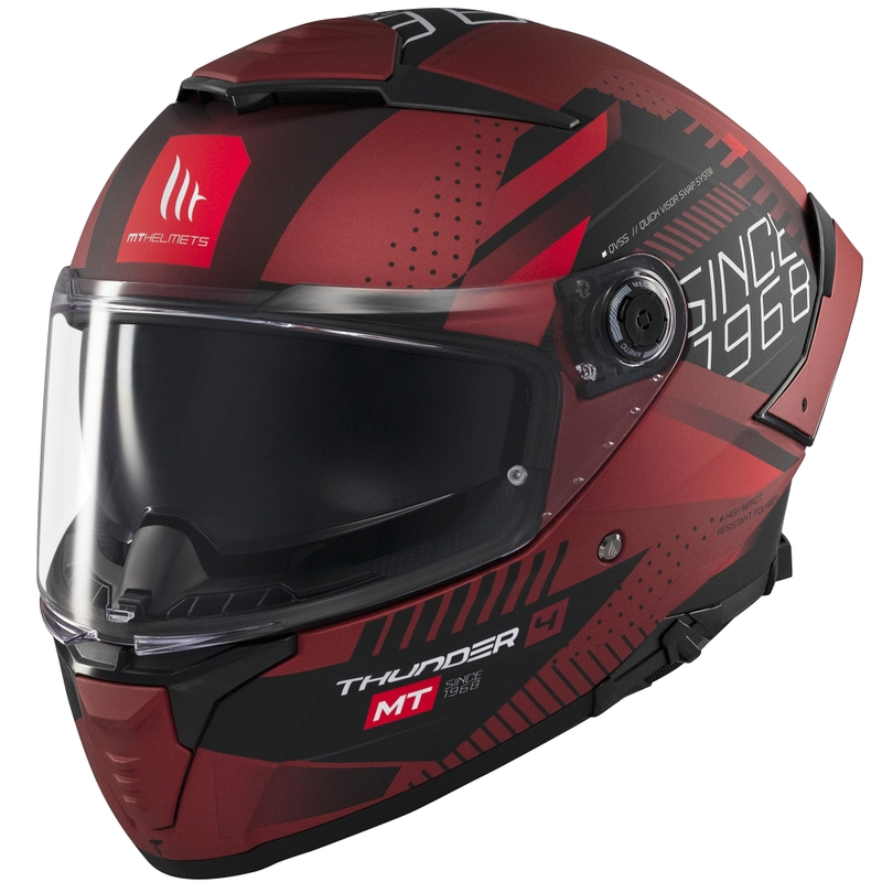 Integrální helma na motorku MT Thunder 4 SV Luminence matná červená