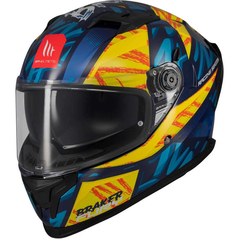 Integrální helma na motorku MT Braker SV Fury modro-žlutá