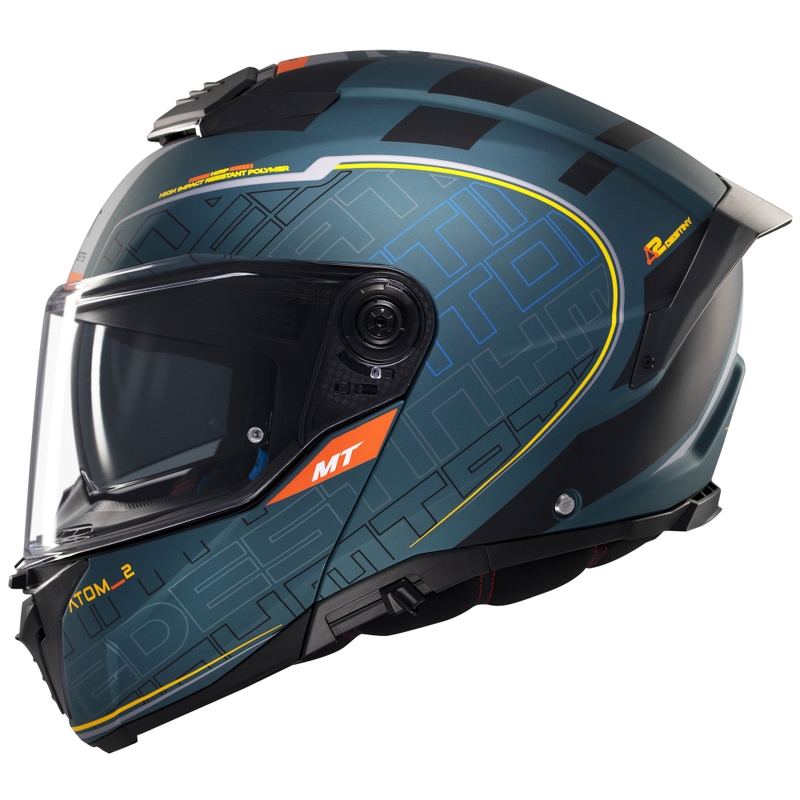 Výklopná helma na motorku MT Atom 2 SV Destiny matná zeleno-černá