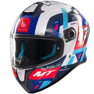 Integrální helma na motorku MT Targo S  SERGIO GARCIA modro-červeno-bílá