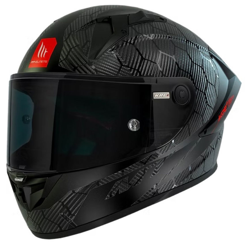 Integrální přilba na motorku MT KRE+ Carbon Solid A11 černá lesklá