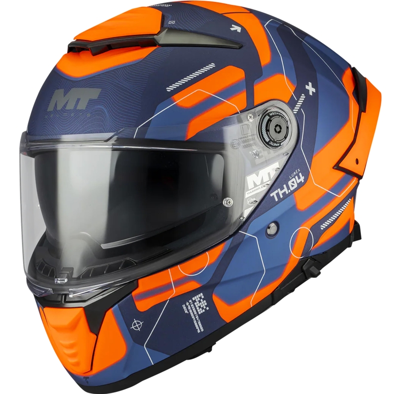 Integrální helma na motorku MT Thunder 4 SV Lumex C24 modro-oranžová