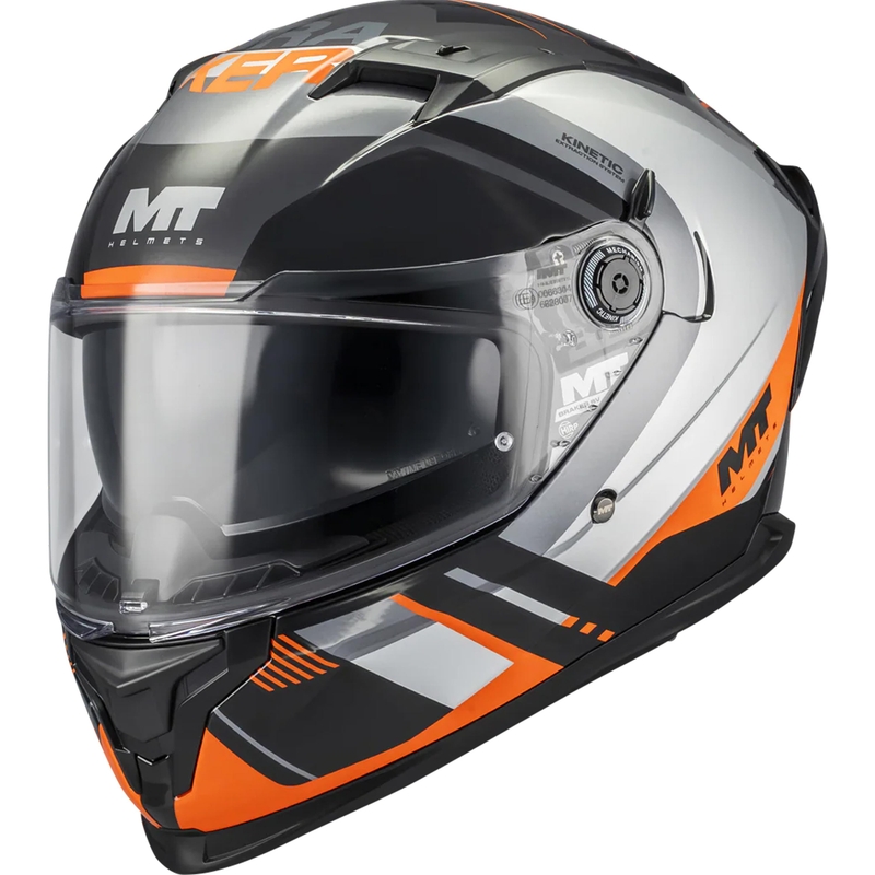 Integrální helma na motorku MT Braker SV Inception B4 černo-šedo-oranžová