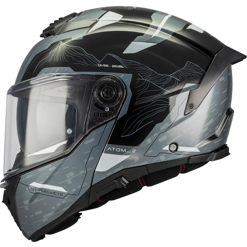 Výklopná helma na motorku MT Atom 2 SV Highlands C2 černo-šedá