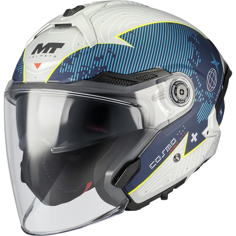 Otevřená helma na motorku MT Cosmo SV Layout C7 matná modro-bílá