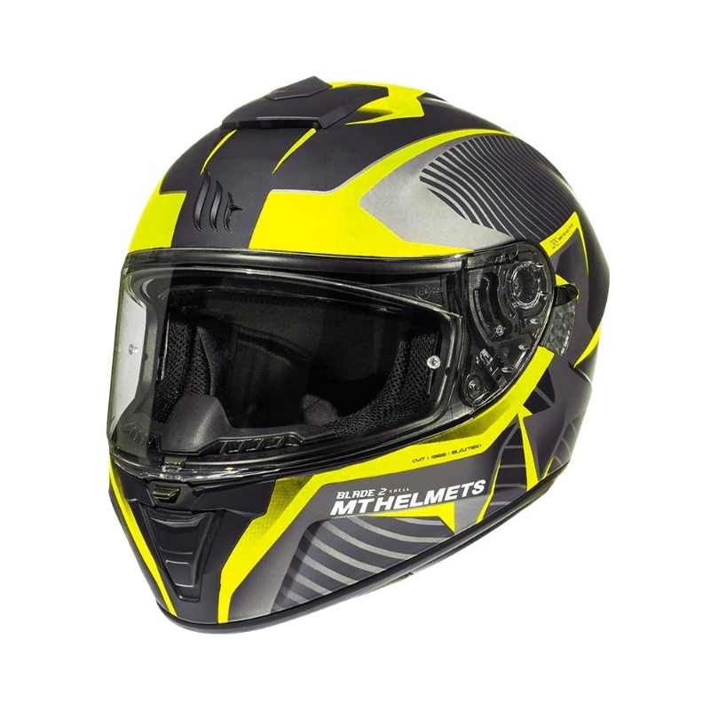 Integrální přilba na motorku MT Blade 2 SV Blaster černo-šedo-fluo žlutá