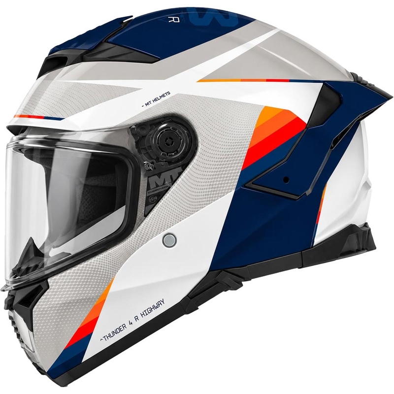 Integrální helma na motorku MT Thunder 4 R SV Highway A7 bílo-šedo-modrá